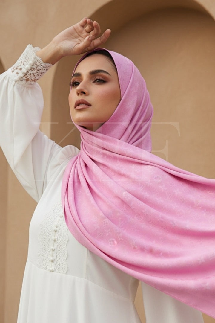 LV Cashmere Hijab -  Bubble Pink