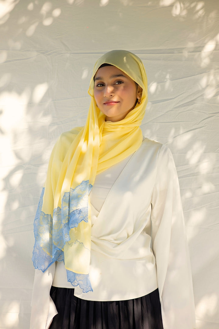 Chantilly Chiffon Hijab - Butter Yellow