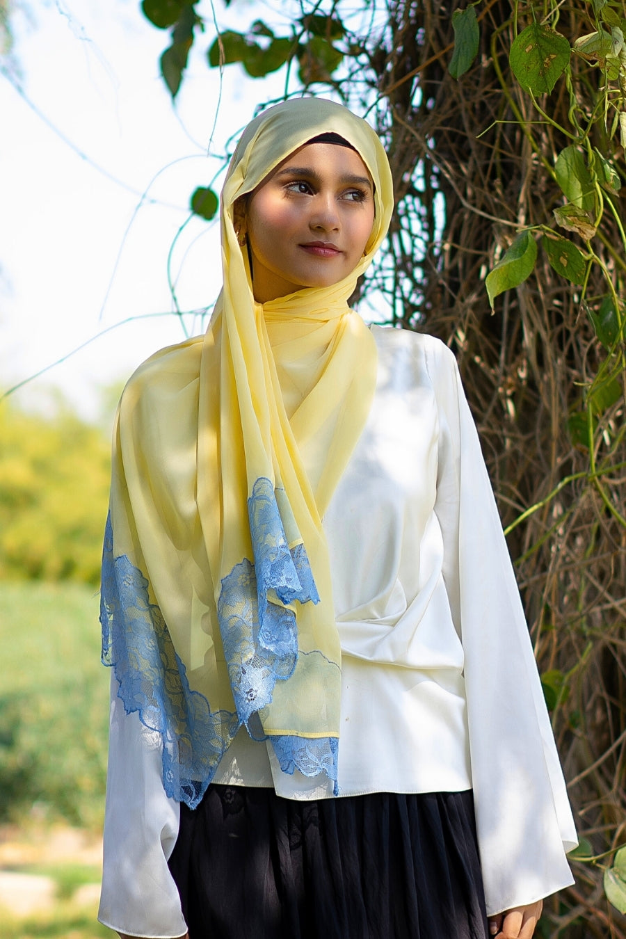 Chantilly Chiffon Hijab - Butter Yellow