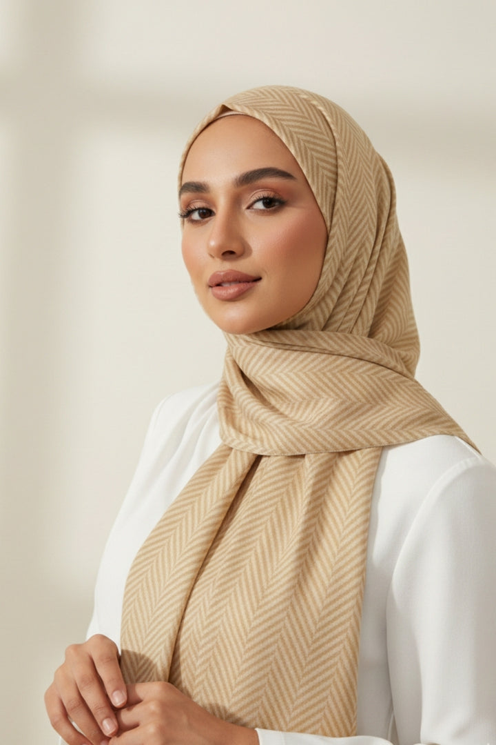 Classic Patterned Cashmere - Butterscotch