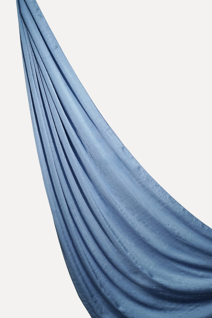 Dotted Matte Chiffon Hijab - Cadet Blue