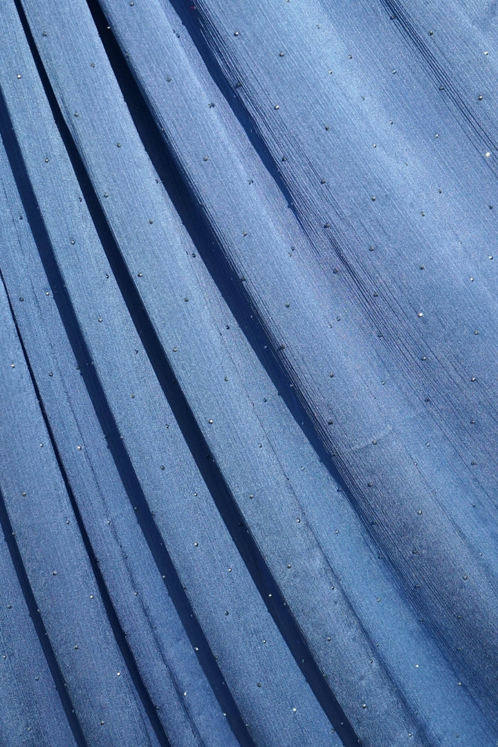 Dotted Matte Chiffon Hijab - Cadet Blue