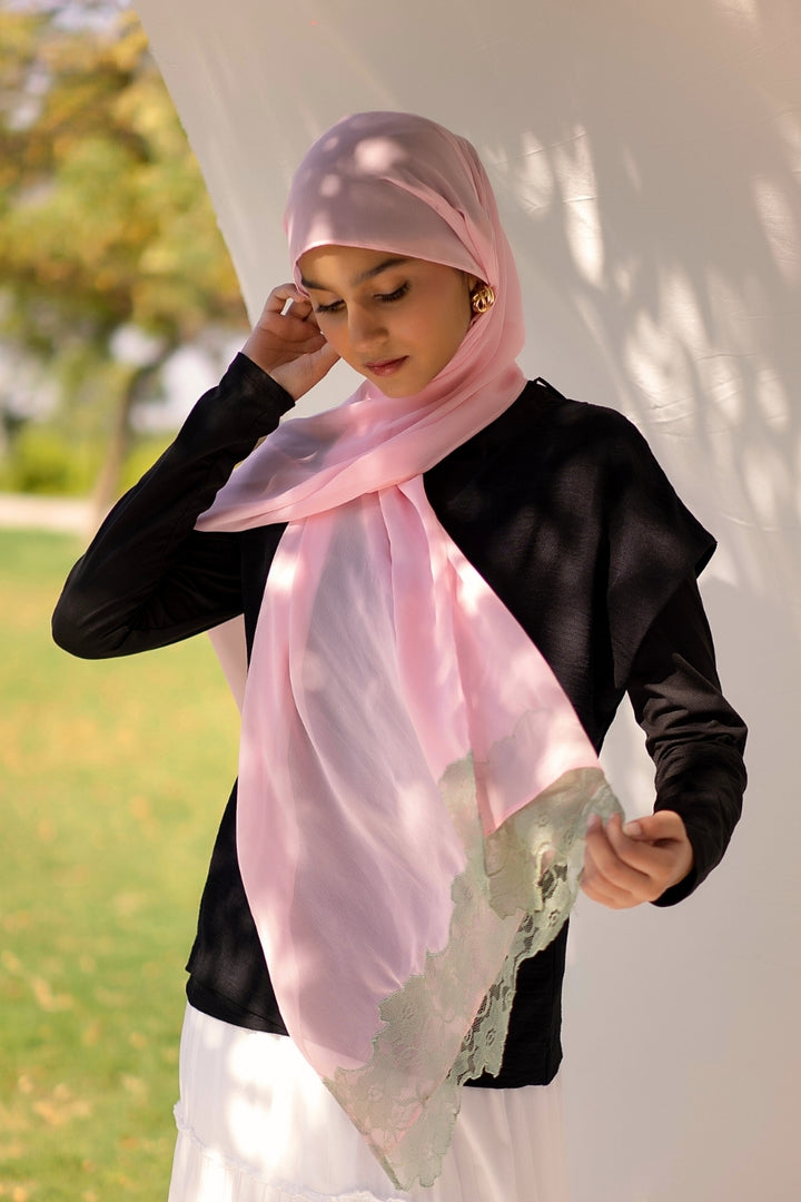 Chantilly Chiffon Hijab - Candy Pink