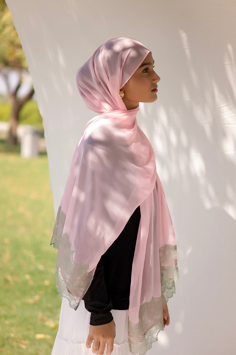 Chantilly Chiffon Hijab - Candy Pink