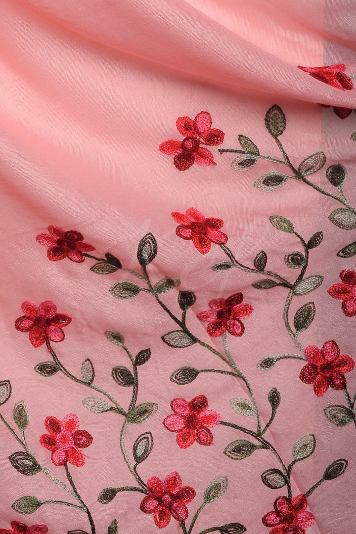 Viola Embroidery Lawn Hijab - Candy Pink