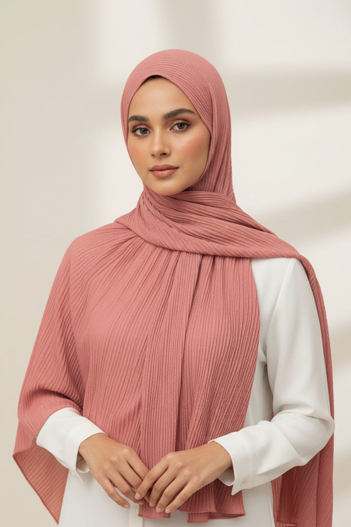 Crinkle Lawn Hijab - Candy Pink