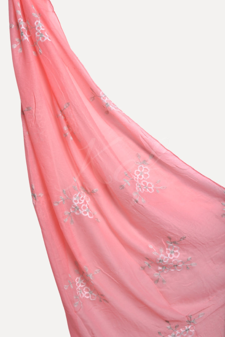 Alyssum Embroidery Lawn Hijab - Candy pink