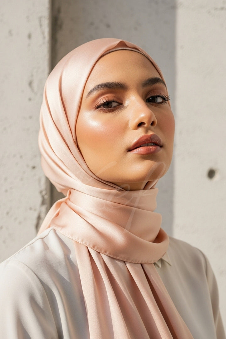 Plain Silk Hijab - Cantaloupe