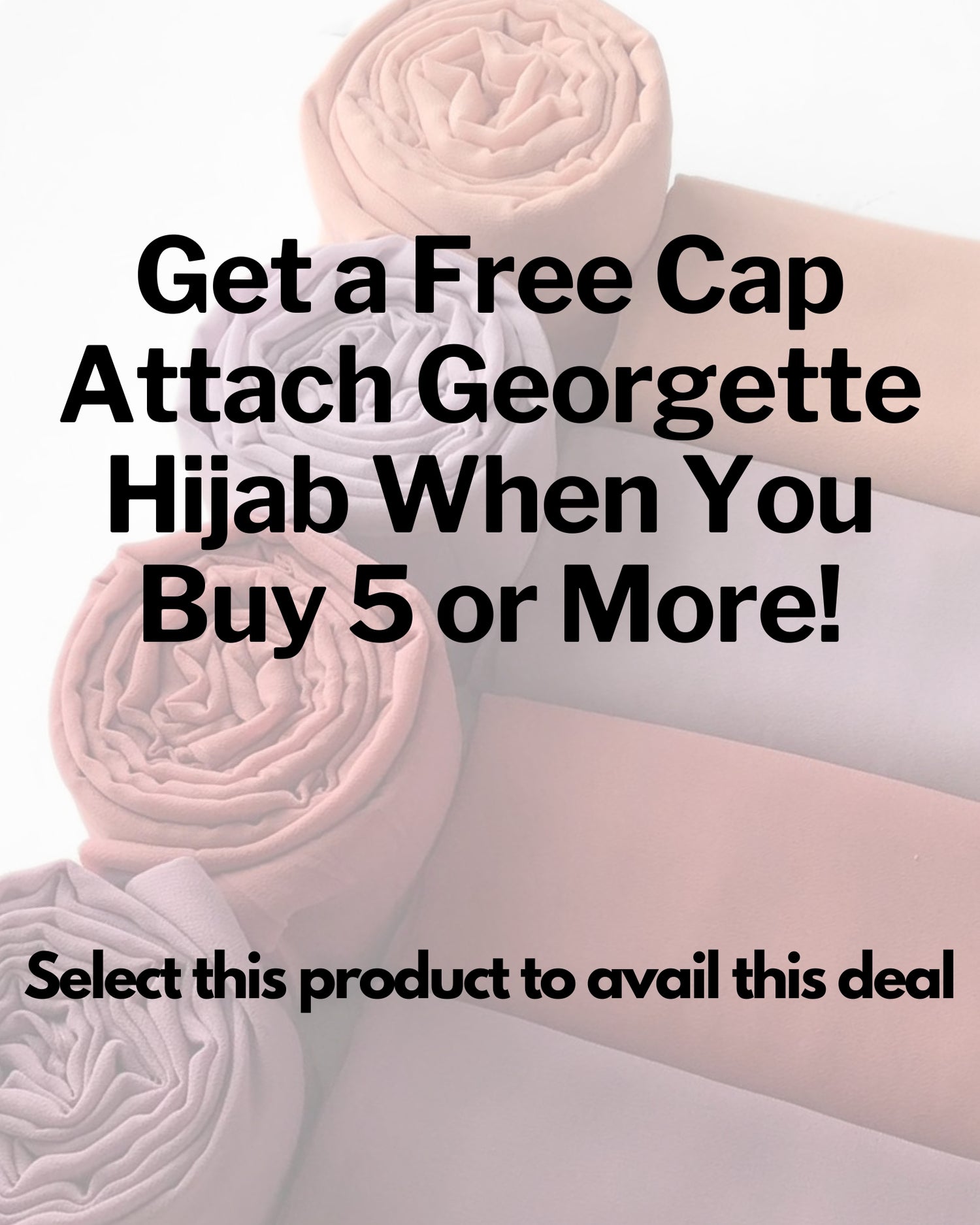 Cap Attached Georgette Hijab - Buy 5 Get 1 Free