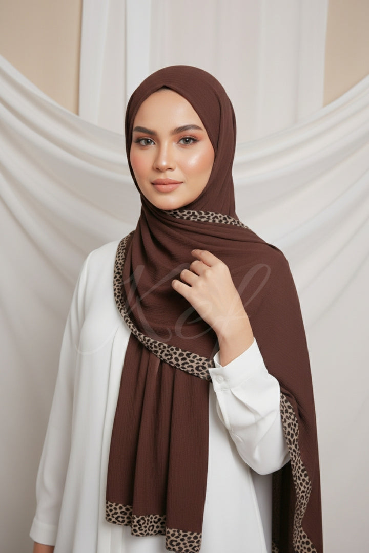 Pleated Crinkle Hijab - Cape Mortum