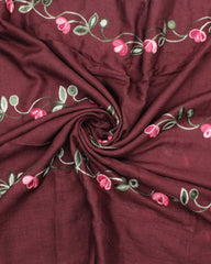 Viola Embroidery Lawn Hijab - Cape Mortum