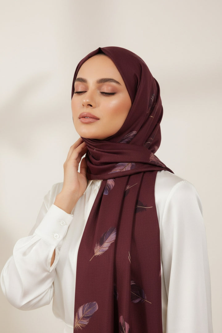 Bush Printed Lawn - Cape Mortuum