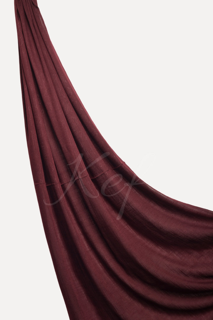 Monogram Turkish Lawn Hijab - Cape Mortuum