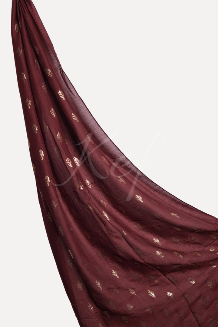 Willow Foil Lawn Hijab - Cape Mortuum