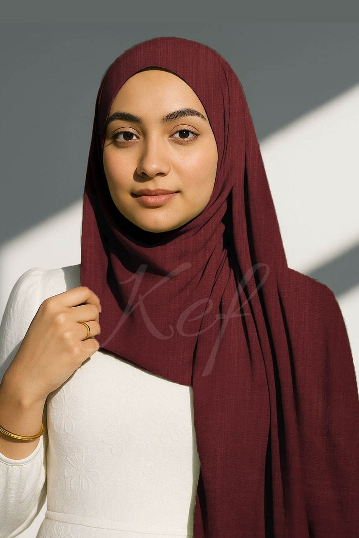 Turkish Lawn Hijab - Cape Mortuum