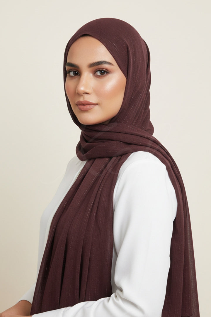Metallic Chiffon - Cape Mortuum