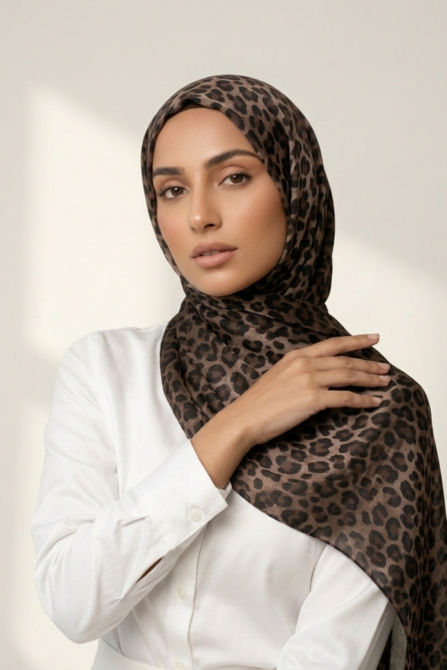 Safari Printed Lawn Hijab - Caramel Roar