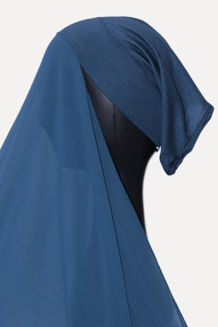 Instant Georgette with Cap - Charcoal Blue