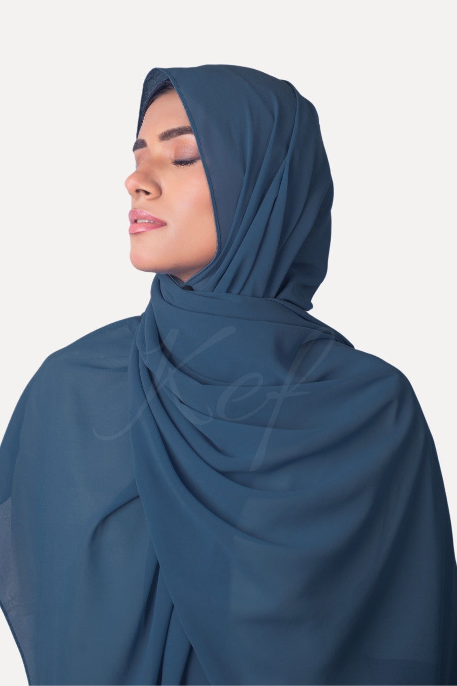 Georgette Hijab - Charcoal Blue