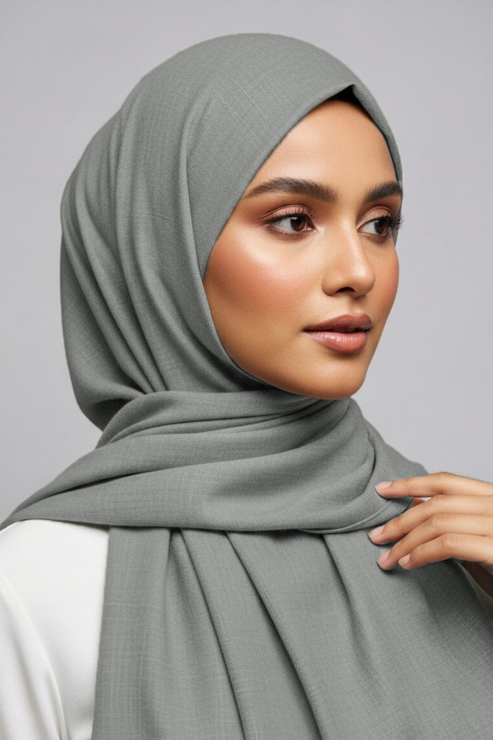 Turkish Lawn XL Hijab - Charcoal Grey
