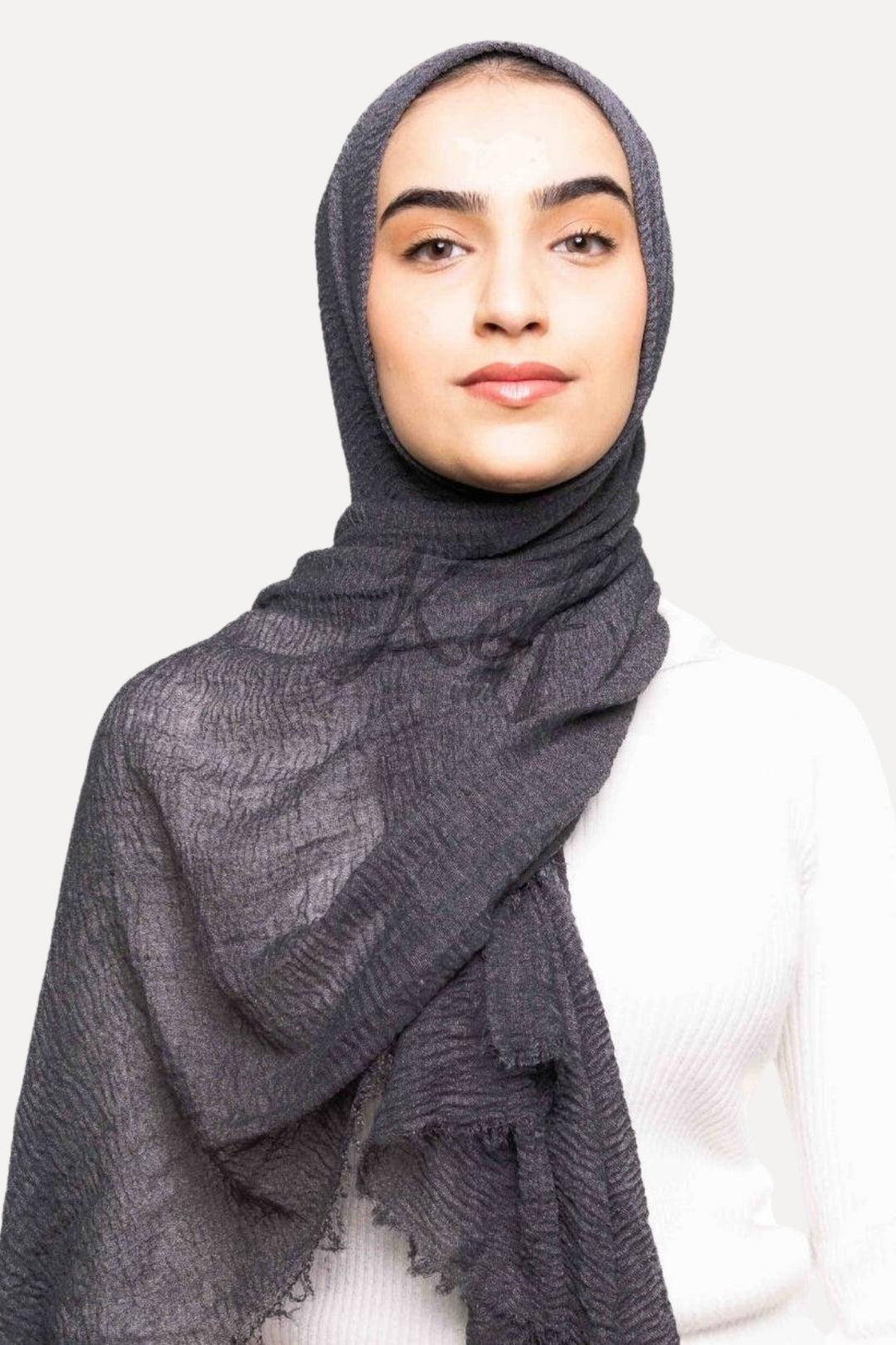Crimps Hijab - Charcoal Grey
