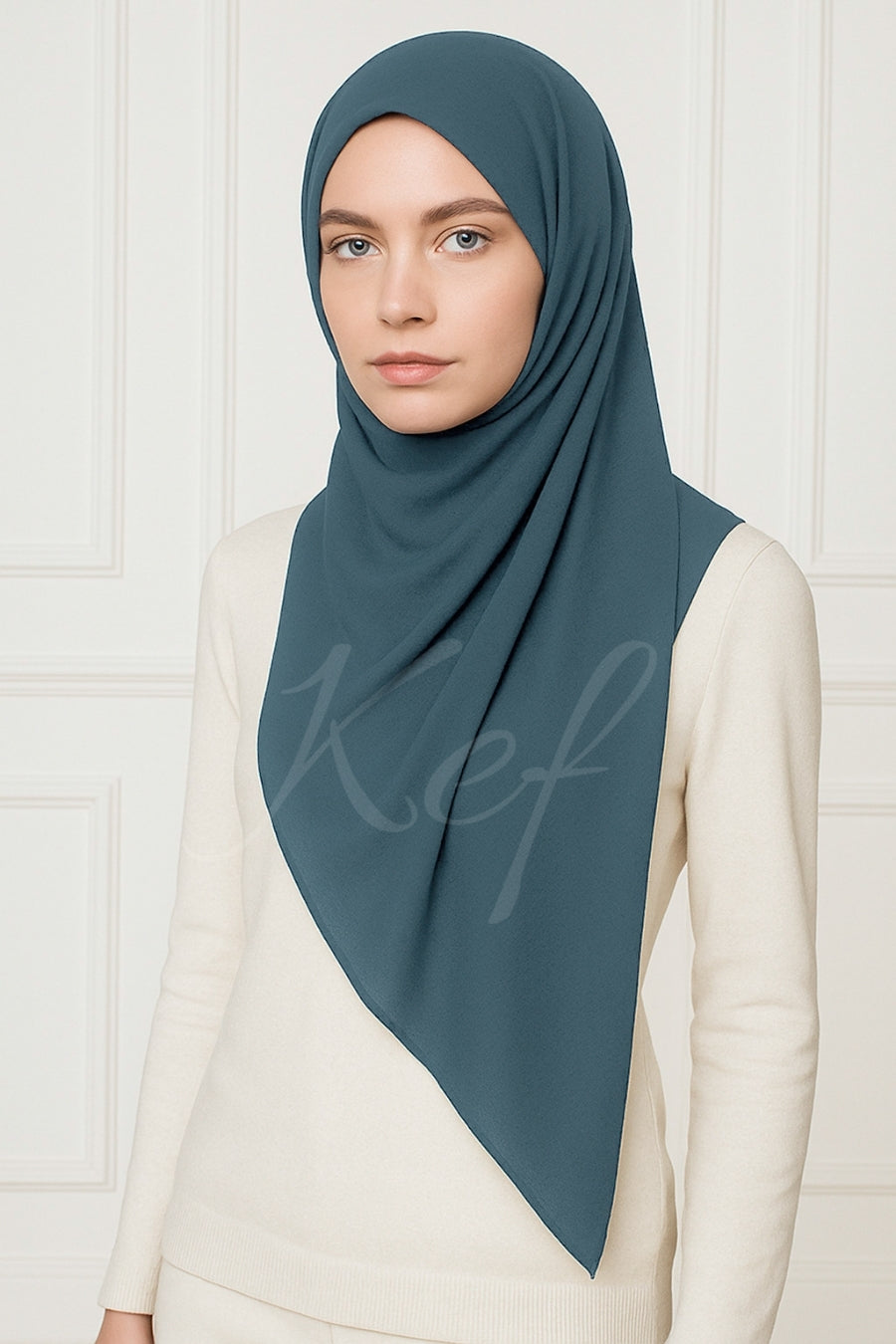 Georgette Hijab - Charcoal Blue