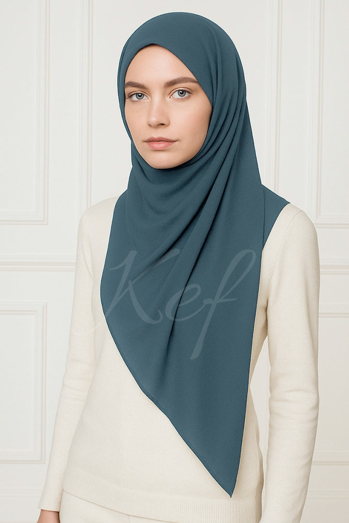 Georgette Hijab - Charcoal Blue