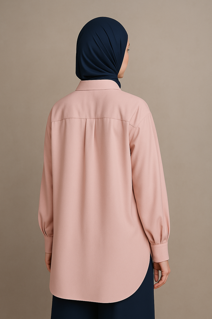 Oversized Cotton Shirt - Rose