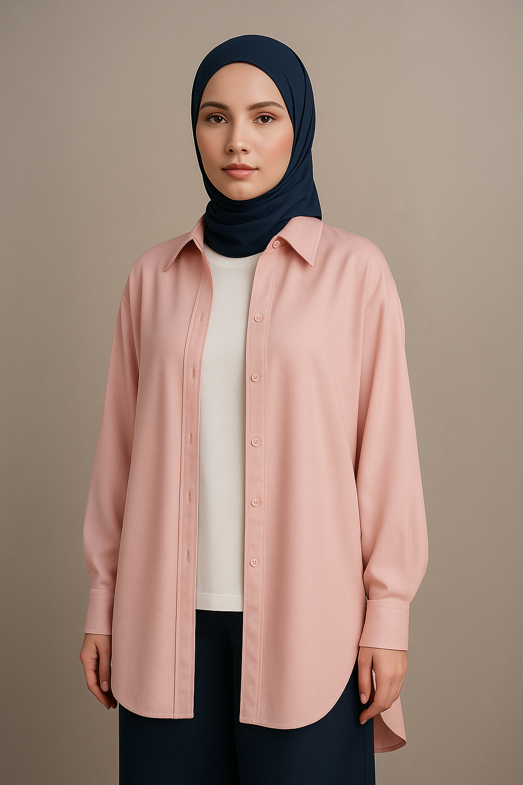 Oversized Cotton Shirt - Rose