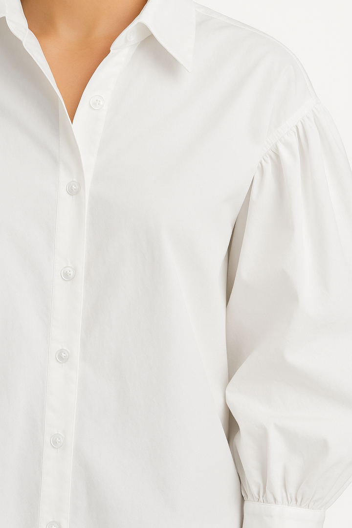 Oversized Cotton Puff Sleeve Shirt