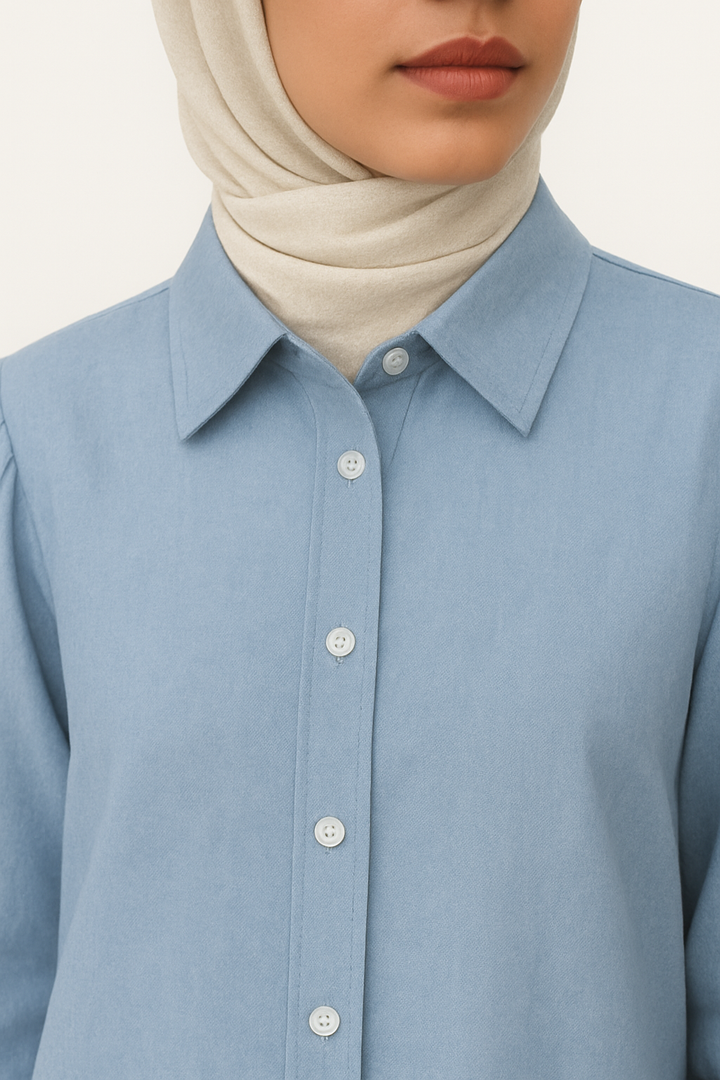 Modest Button-Down Shirt Dress