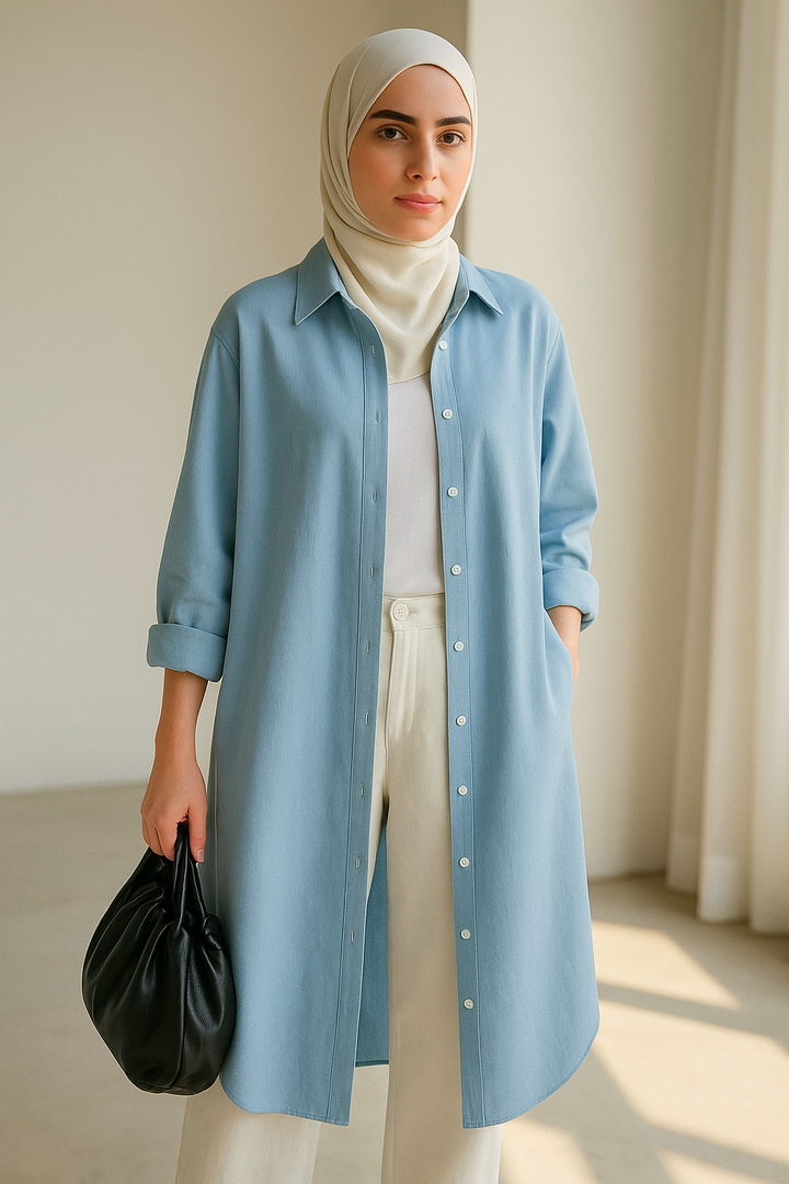 Modest Button-Down Shirt Dress