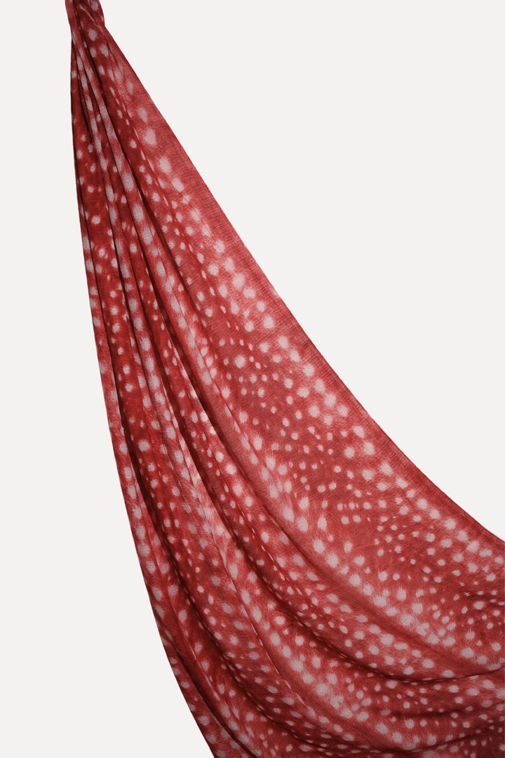 Deer Printed Lawn - Cherry