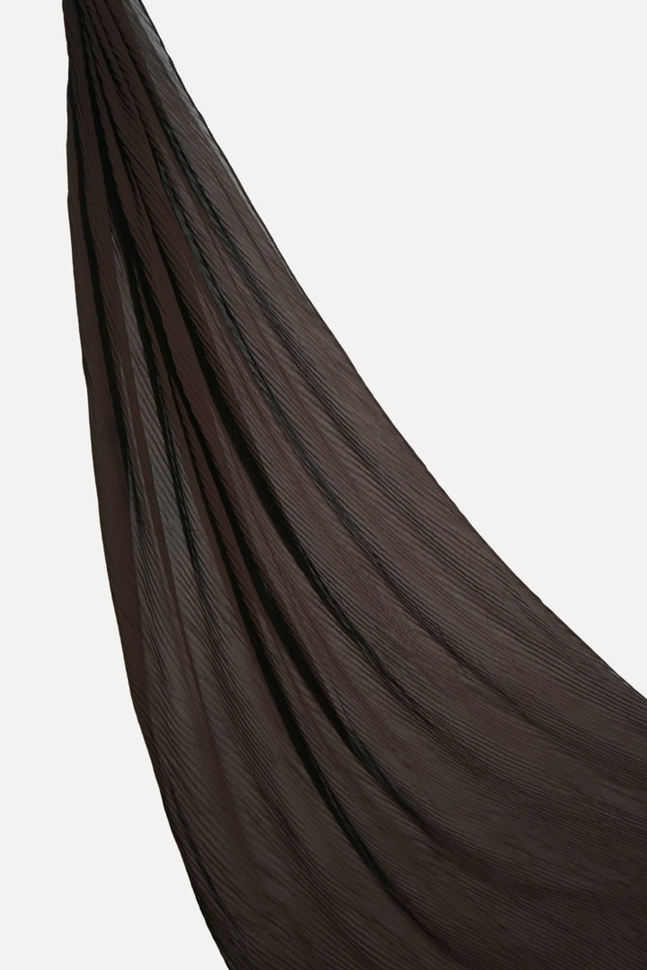 Crinkle Georgette Hijab - Choco Brown