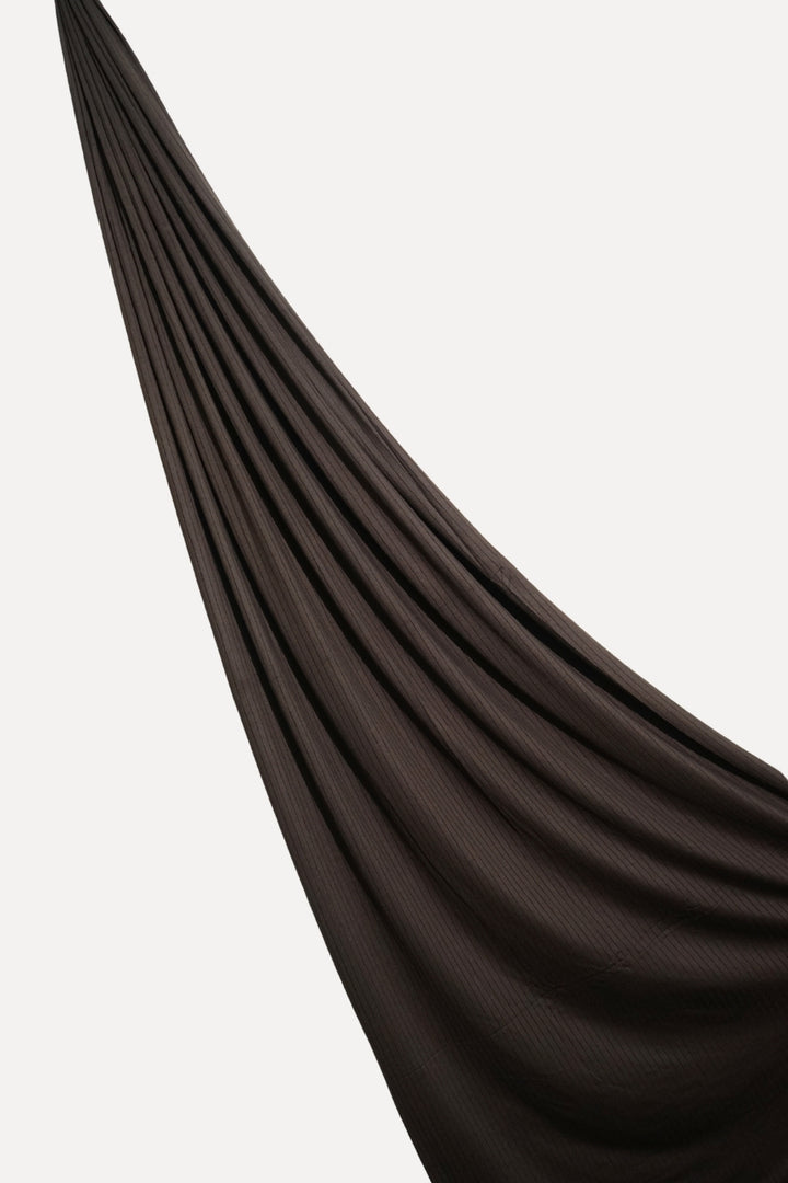 Linear Rib Jersey - Choco Brown