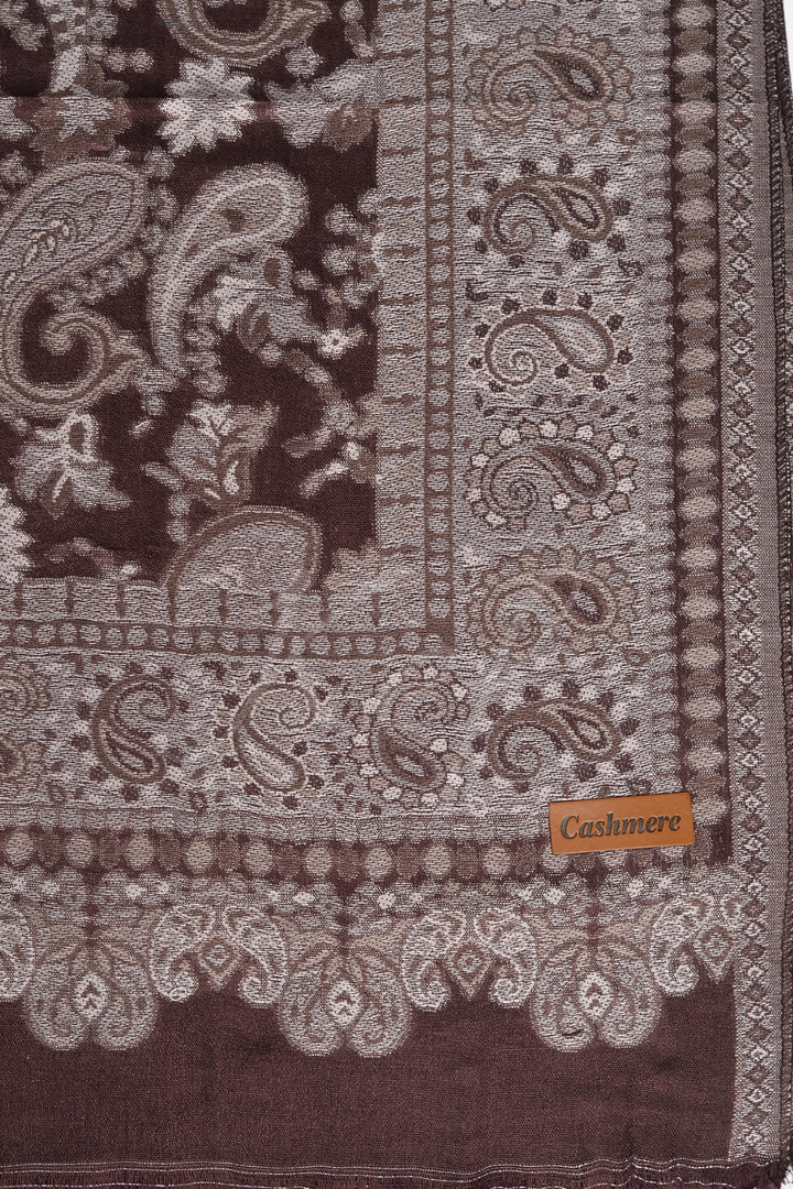 Printed Cashmere Hijab - Choco Brown