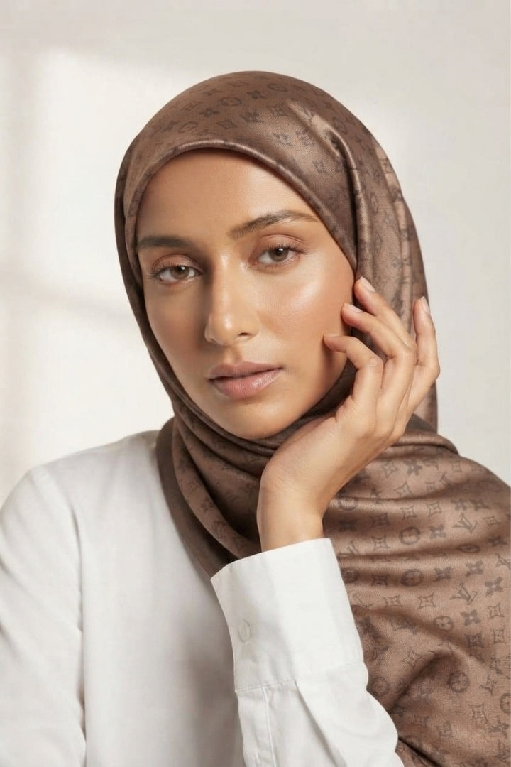 LV Cashmere Hijab -  Choco Brown