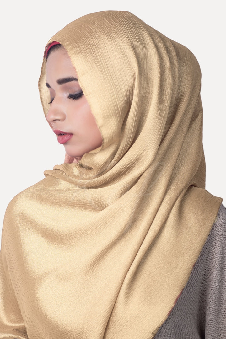 Crinkle Chiffon Hijab - Clear Gold (Shimmer)