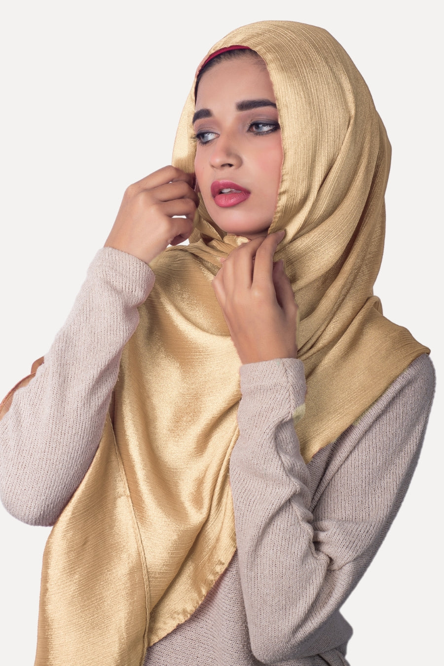 Crinkle Chiffon Hijab - Clear Gold (Shimmer)