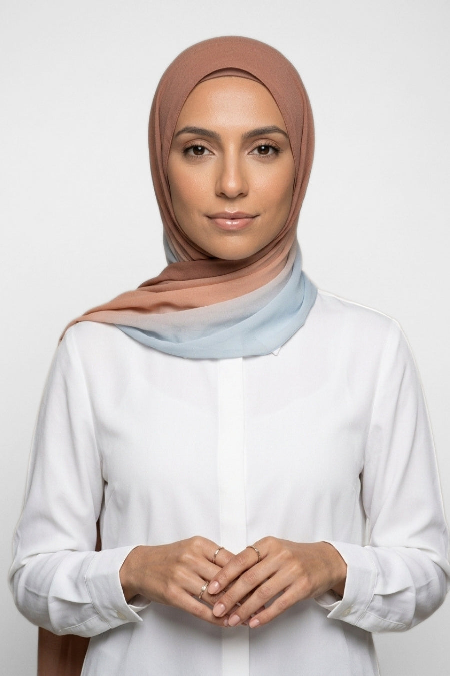 Ombre Georgette - Cloudy Pink
