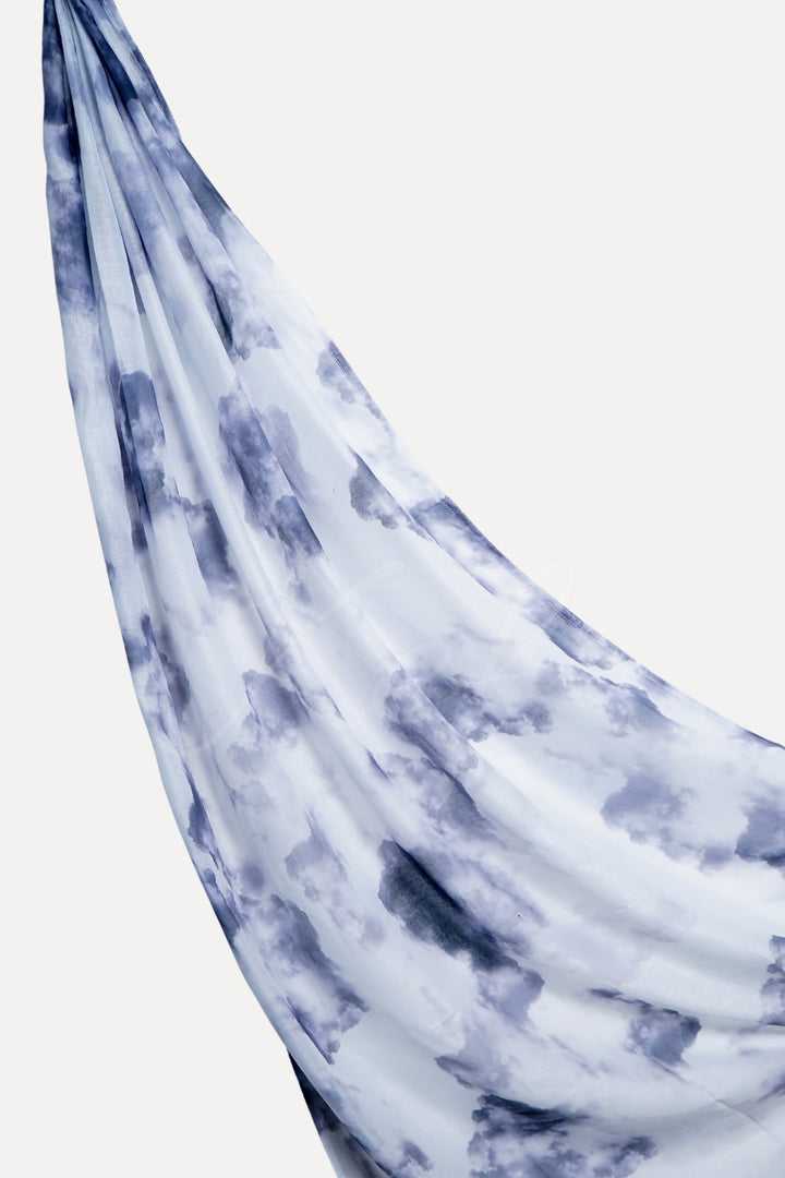 Printed Viscose Modal Hijab - Cloudy White