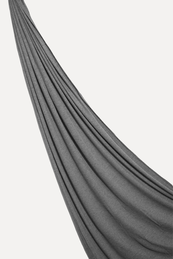 Textured Rib Jersey Hijab - Coal Grey