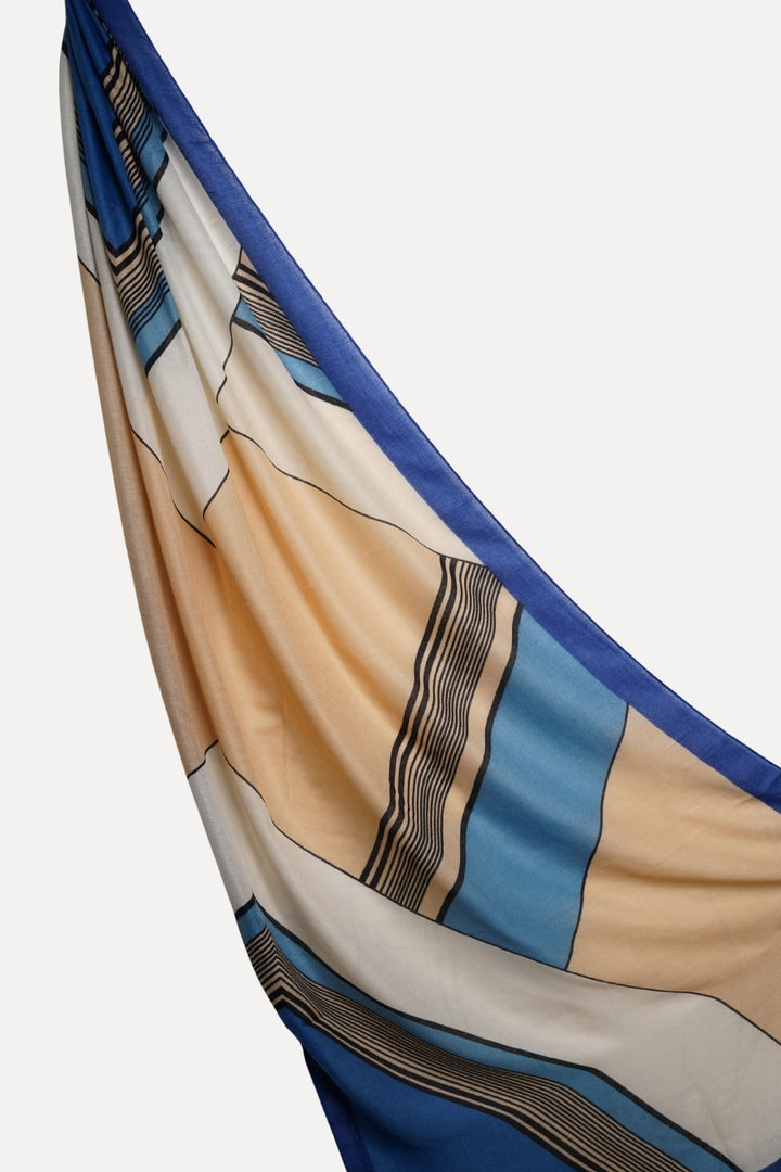 Printed Floral Lawn Hijab - Coastal Lines