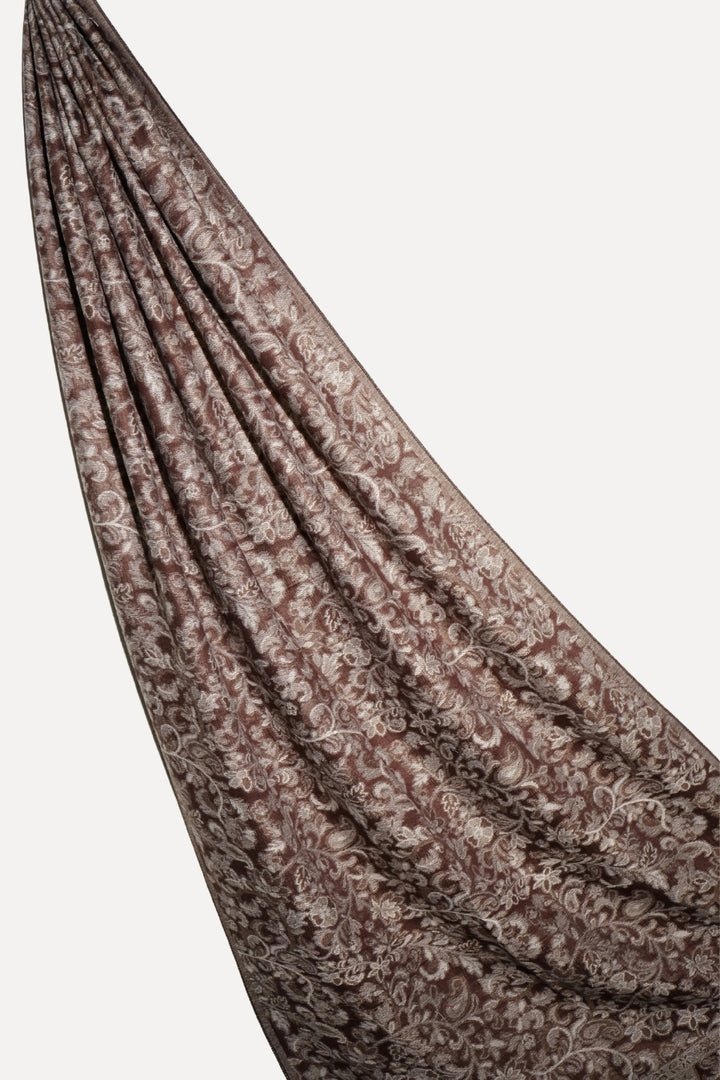 Printed Cashmere Dynasty Hijab - Cocoa