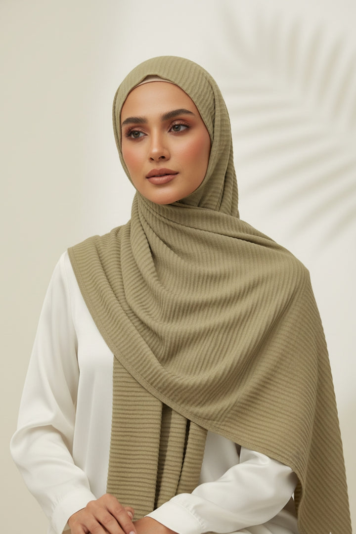 Crinkle Lawn Hijab - Coffee