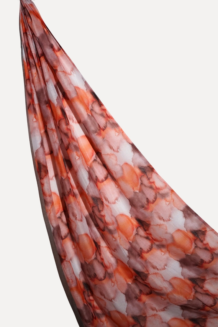 Printed Viscose Modal Hijab - Coral Bloom