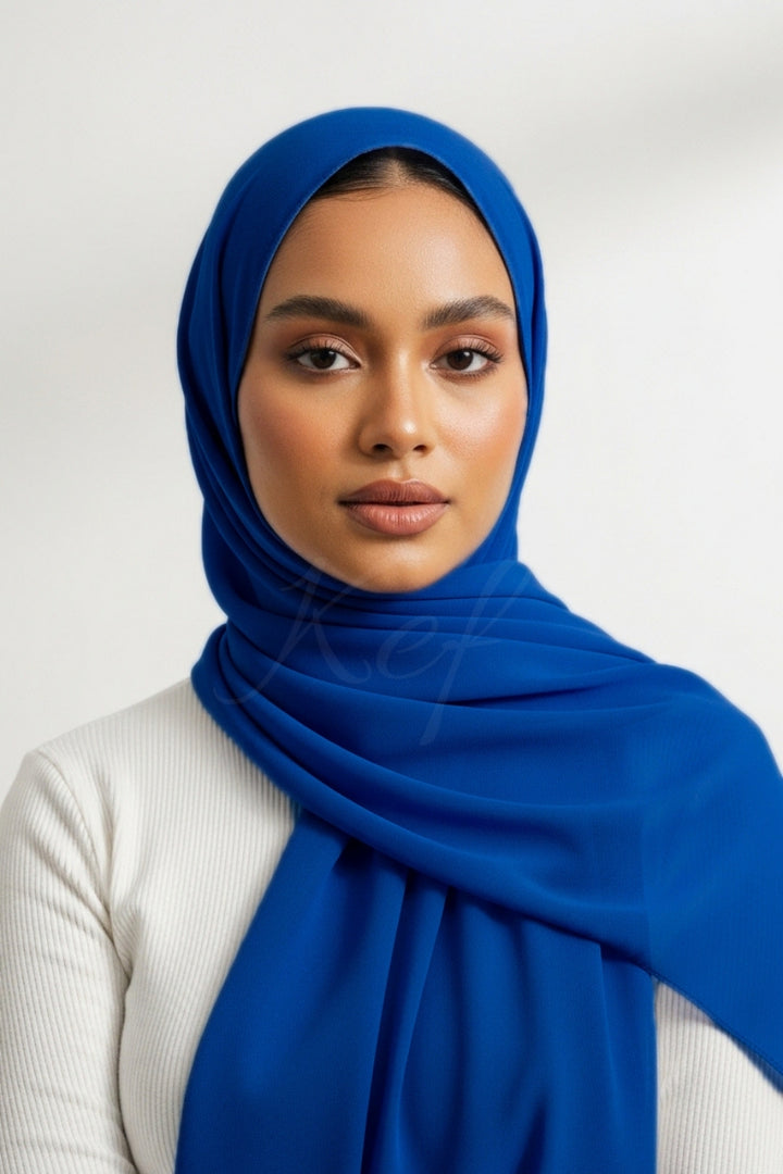 Georgette Hijab - Cornflower Blue