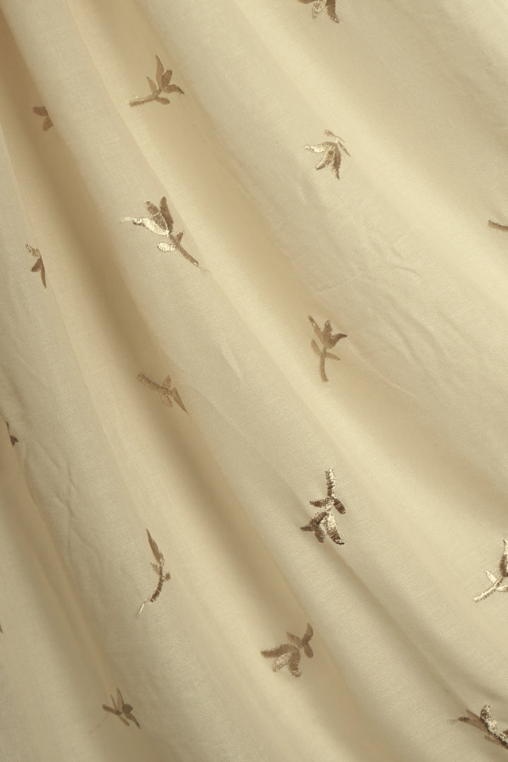 Grace Embroidery Lawn Hijab - Cream
