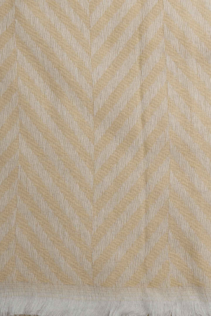 Classic Patterned Cashmere - Cream Weave