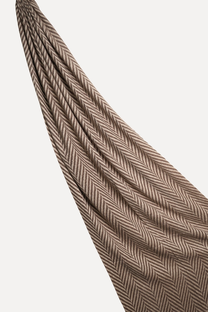 Patterned Cashmere - Creamy Brown